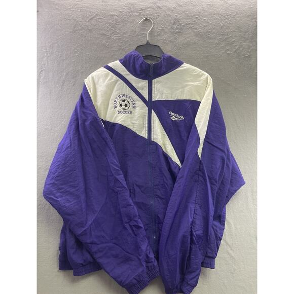 Vintage Reebok Jacket Women's Large Purple Windbreaker Warmup Full Zip Y2K - Picture 1 of 9